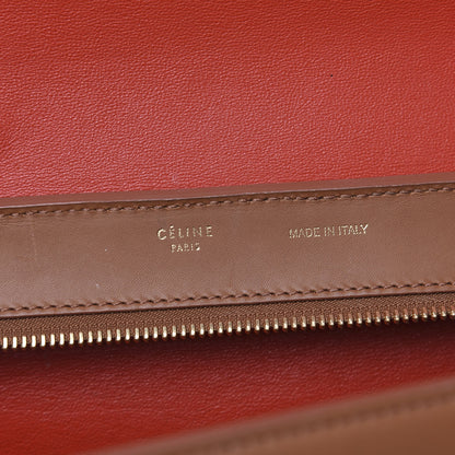 Celine Natural Calfskin Suede Medium Bi-Color Trapeze Tan 7 of 18
