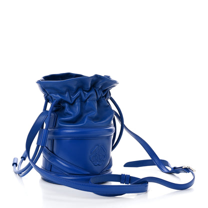 Alexander McQueen Calfskin The Soft Curve Drawstring Bag Blue 3 of 10