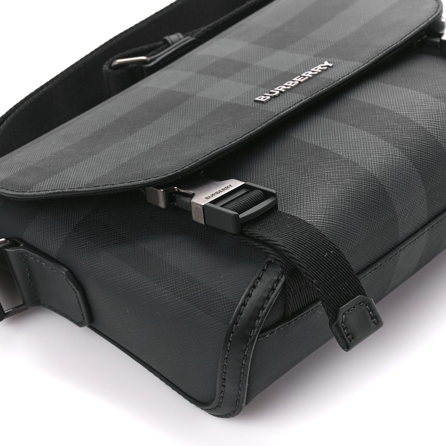 Check Small Wright Messenger Charcoal