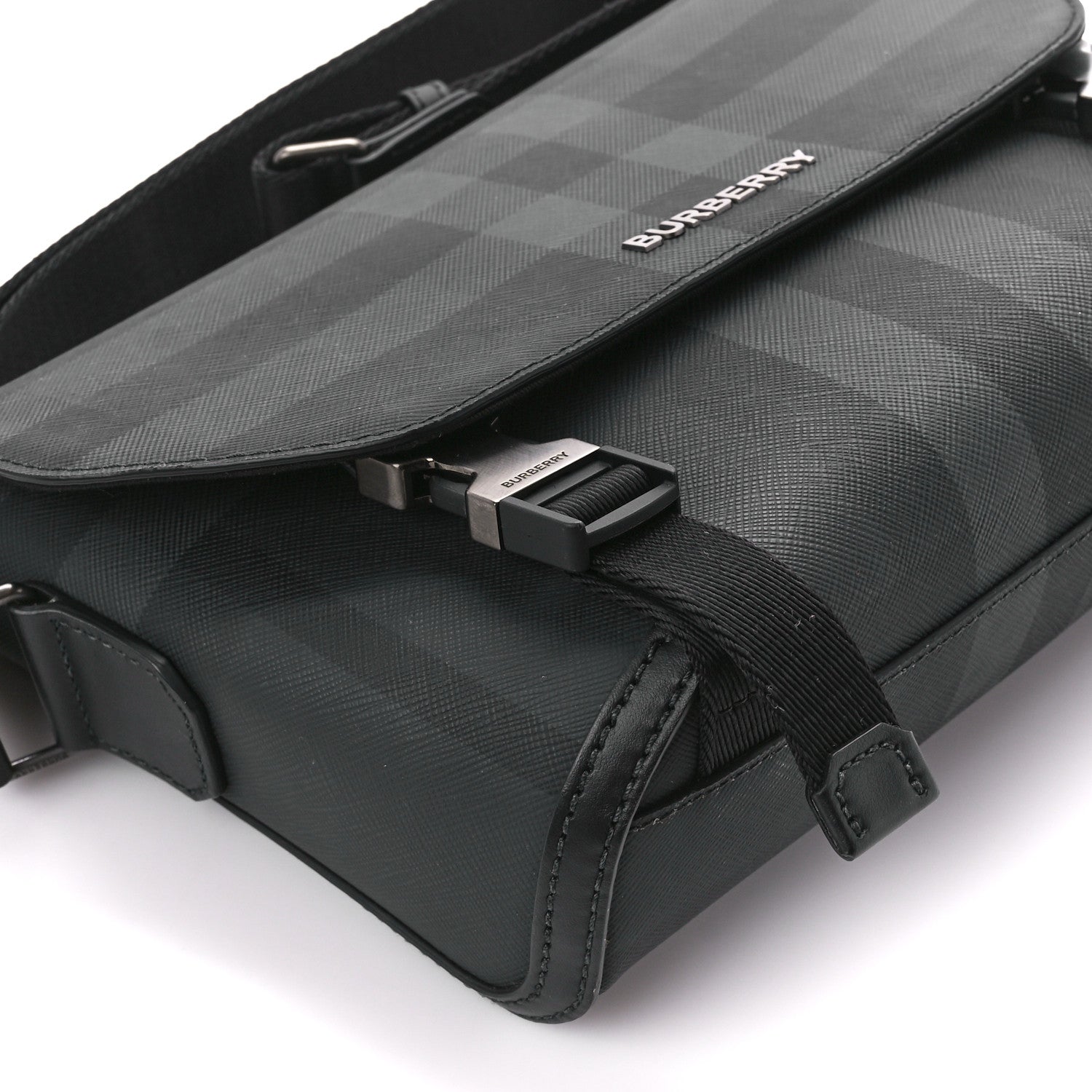 Burberry Check Small Wright Messenger Charcoal 11 of 12
