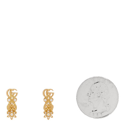 Gucci 18K Yellow Gold Diamond Flora Pave Earrings 2 of 6