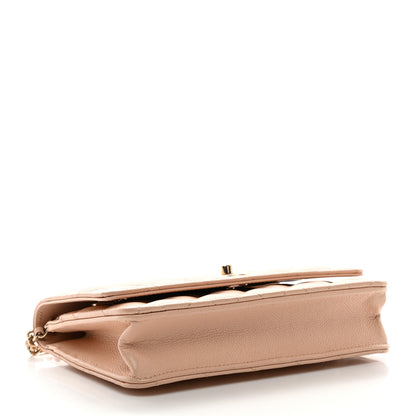 Chanel Caviar Quilted Bow Wallet On Chain WOC Light Beige 4 of 11