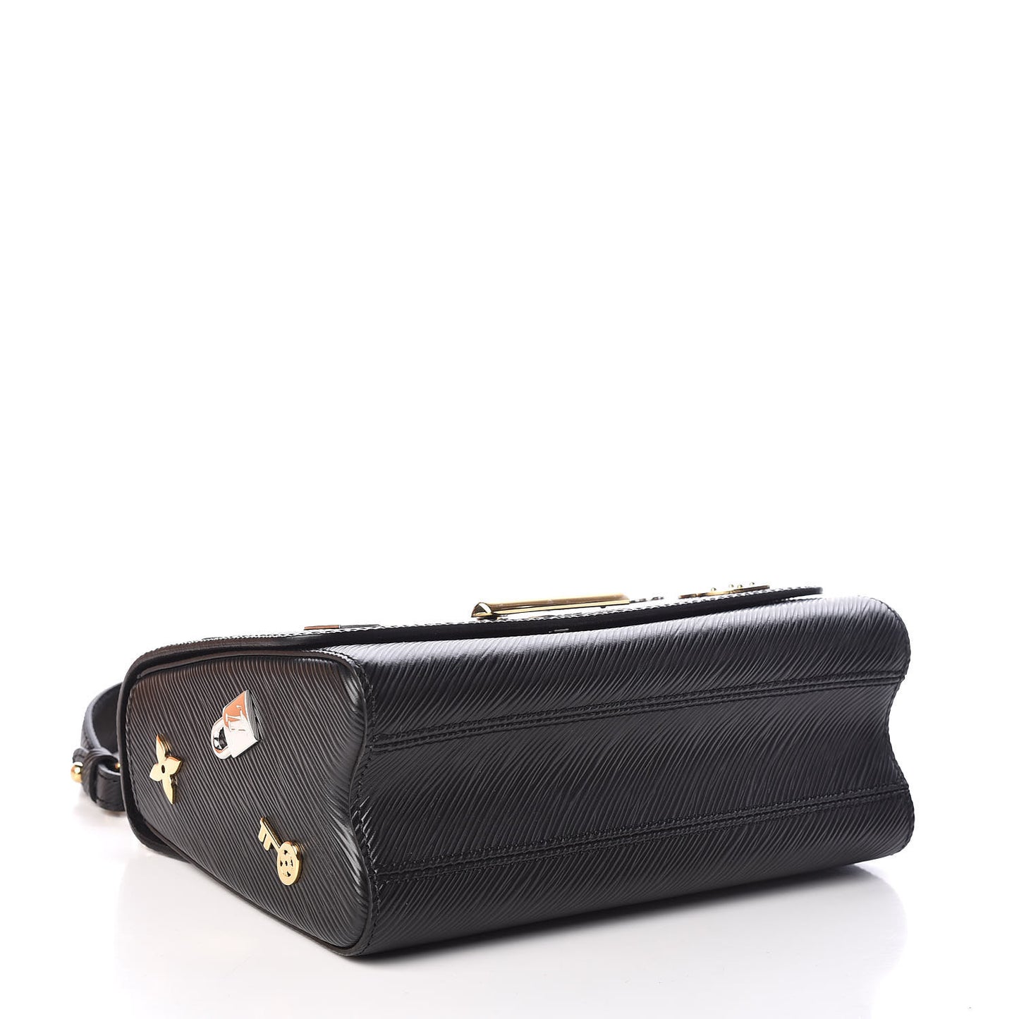 Epi Love Lock Twist Shoulder Bag MM Black