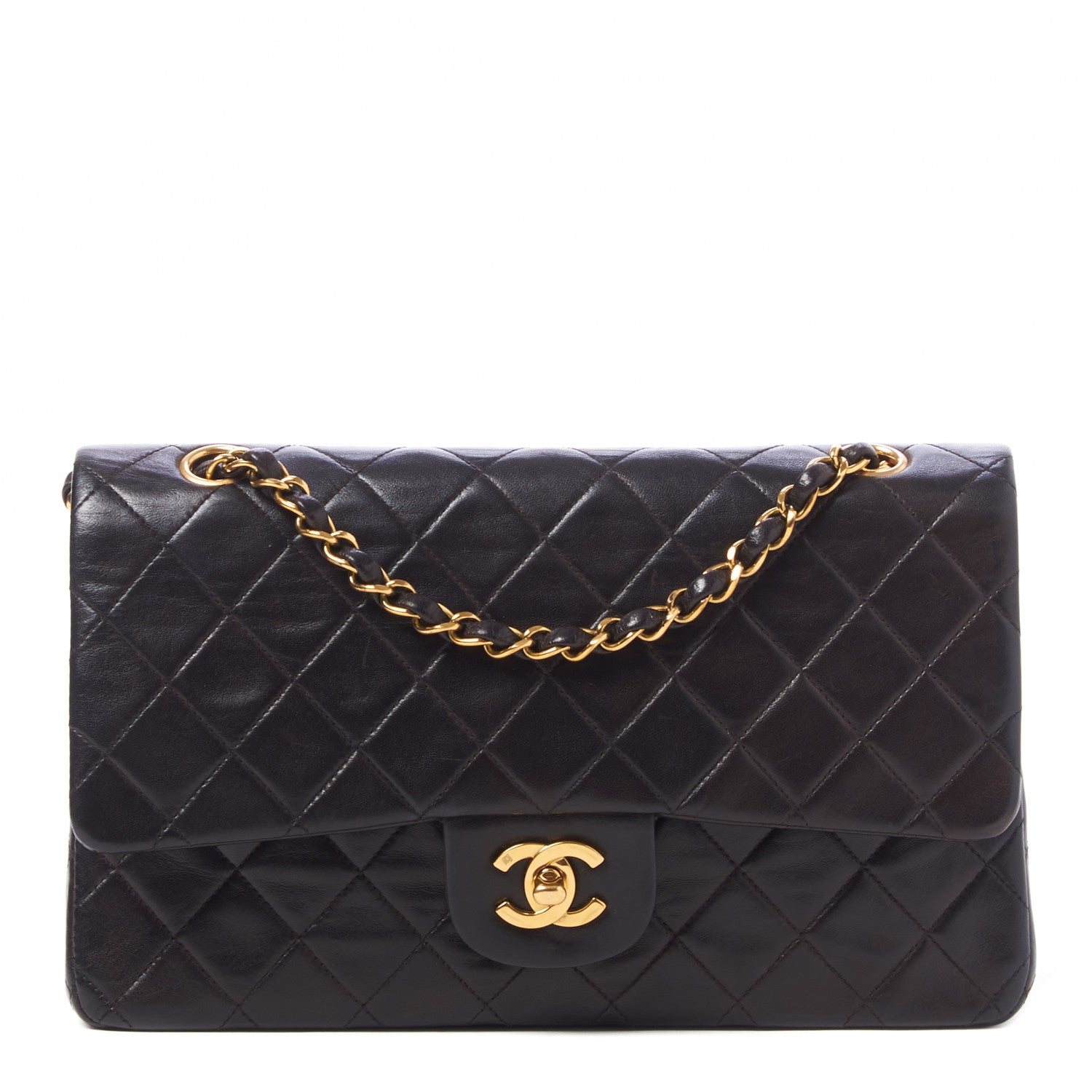 Chanel Lambskin Quilted Medium Double Flap Black 1 of 10