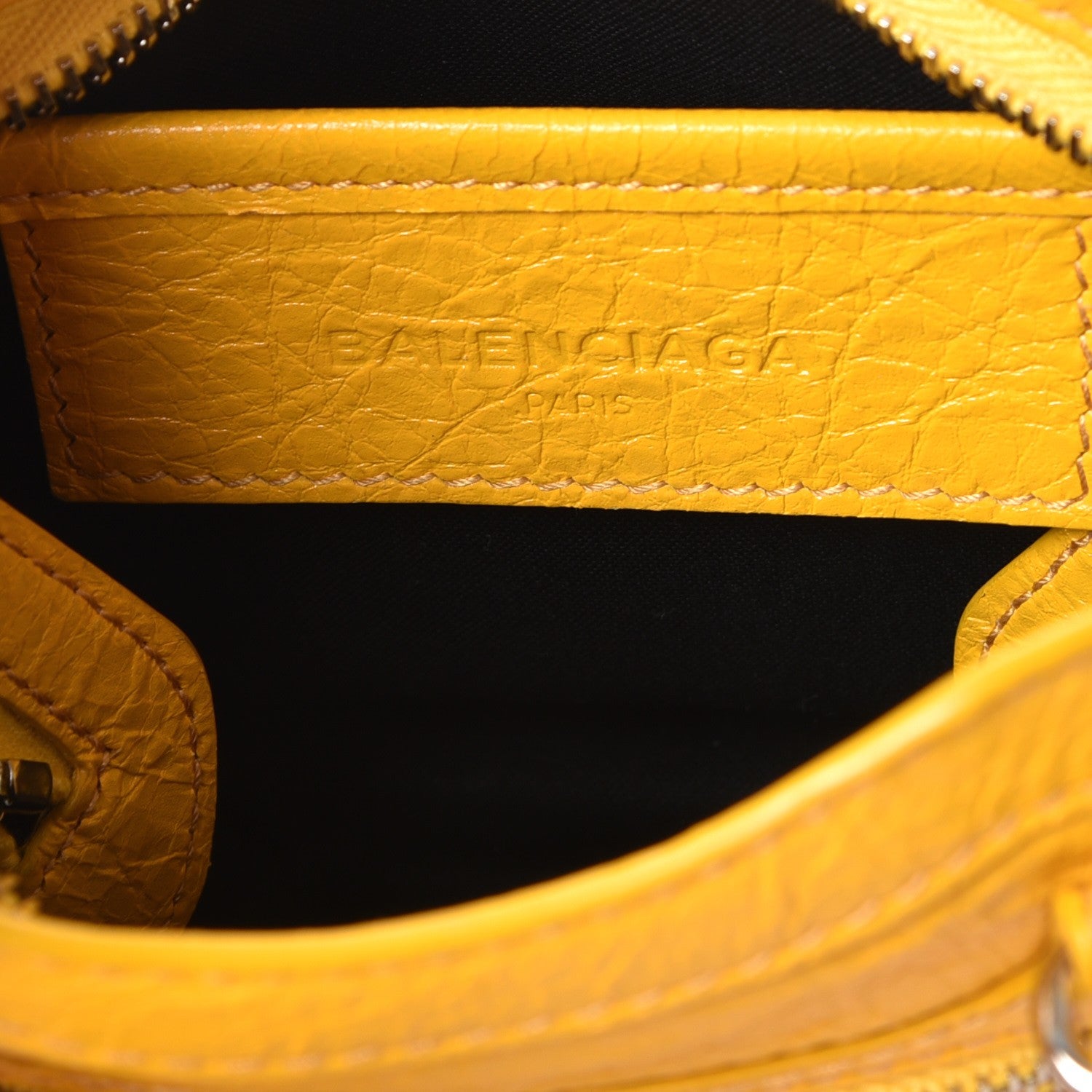 Balenciaga Agneau Classic Silver Hardware Nano City Jaune Epi 7 of 9