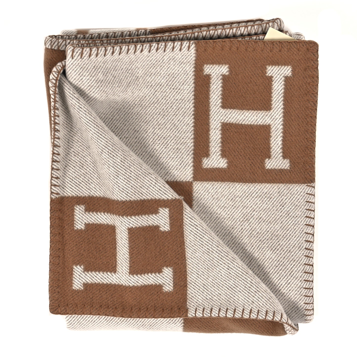 Wool Cashmere Avalon Blanket Ecru Camel