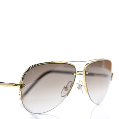 Louis Vuitton Monogram Petite Viola Pilote Aviator Sunglasses Z0571U Brown 7 of 8