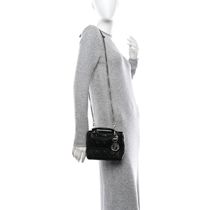 Christian Dior CHRISTIAN DIOR Lambskin Cannage Mini Lady Dior Black 2 of 10