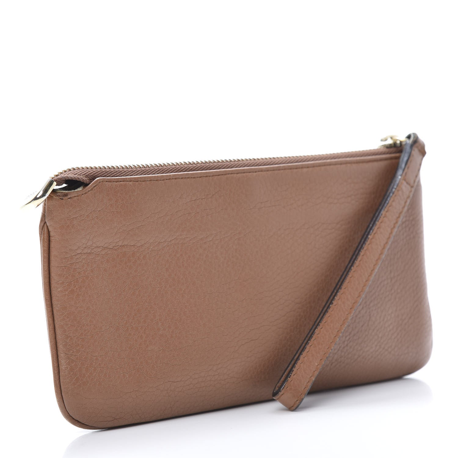 Gucci Pebbled Calfskin Soho Wristlet Camelia 3 of 14