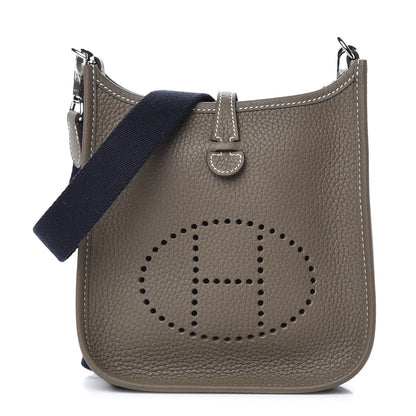 Hermes Taurillon Clemence Amazone Evelyne TPM Etoupe Bleu Indigo 1 of 10