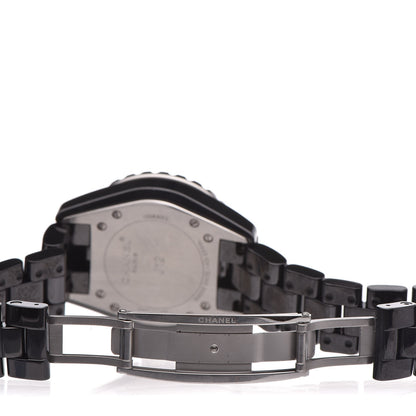 Chanel Stainless Steel Ceramic Diamond Dial 33mm J12 Quartz Watch Black 6 of 7