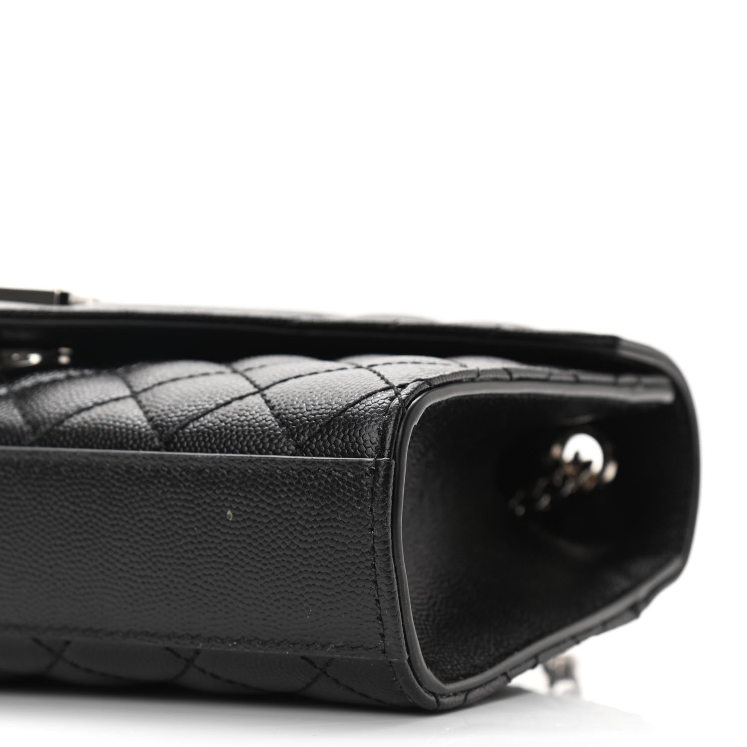 Saint Laurent Grain De Poudre Textured Mixed Matelasse Triquilt Small Monogram Satchel Black 9 of 9