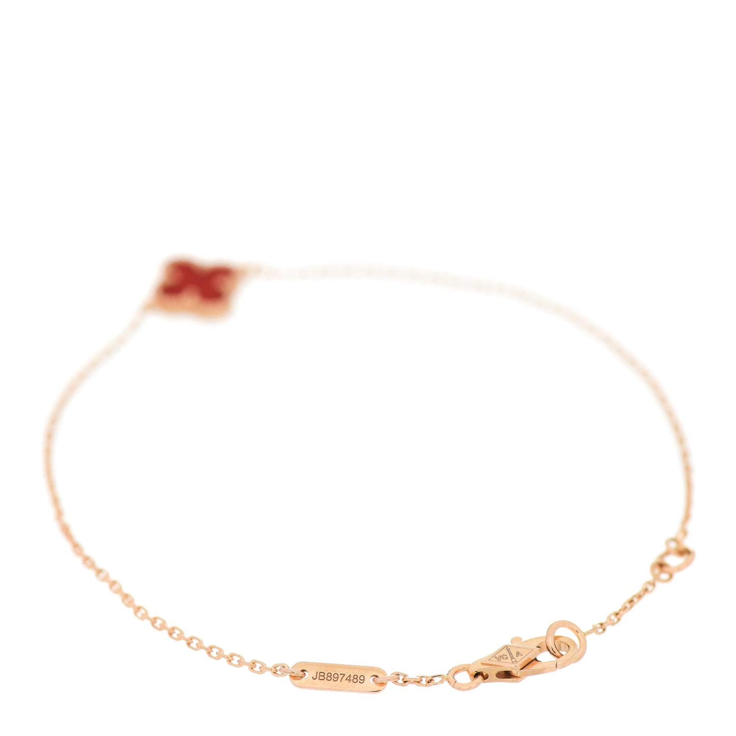 18K Rose Gold Carnelian Sweet Alhambra Bracelet