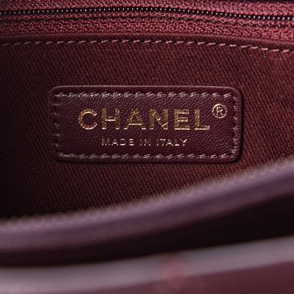 Chanel Shiny Sheepskin Quilted Large Trapezio Flap Dark Burgundy 8 of 12
