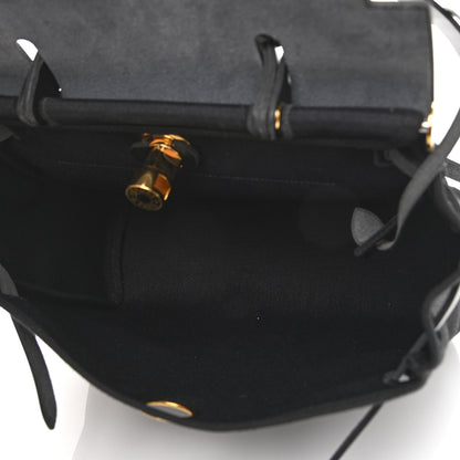 Hermes Military Toile Vache Hunter Herbag Zip Retourne 31 PM Black 6 of 12