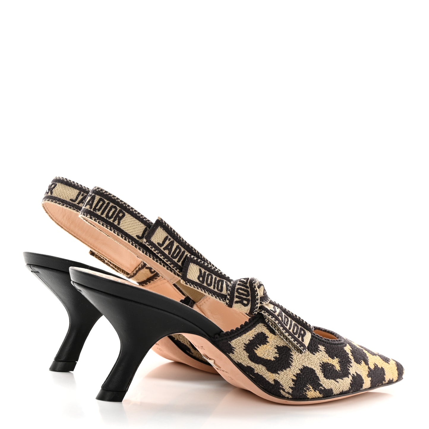 Mizza Cotton Ribbon Embroidered J'Adior Slingback 65mm Pumps 37 Beige