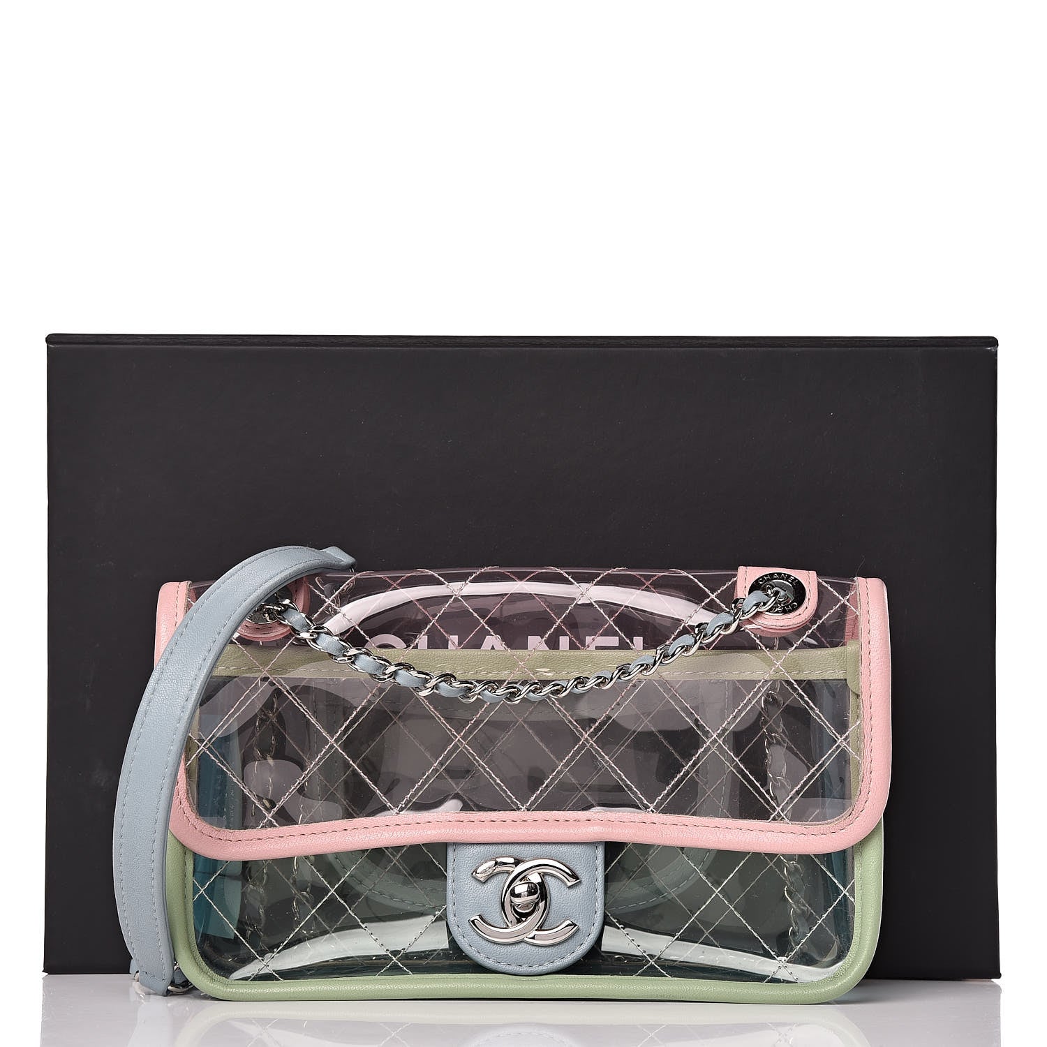 Chanel Lambskin PVC Quilted Mini Coco Splash Flap Blue Green 10 of 10