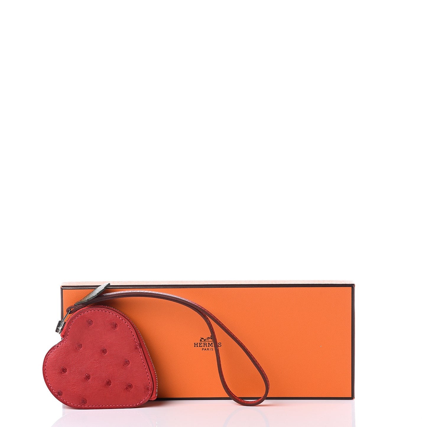 Ostrich Tutti Frutti Strawberry Coin Purse Charm Rouge Vif Canopee