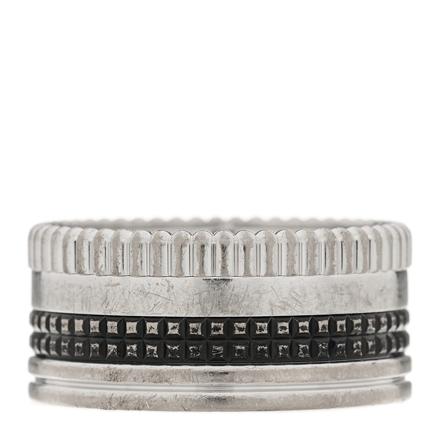 Boucheron 18K White Gold PVD Large Quatre Classique Ring 69 12.5 1 of 7
