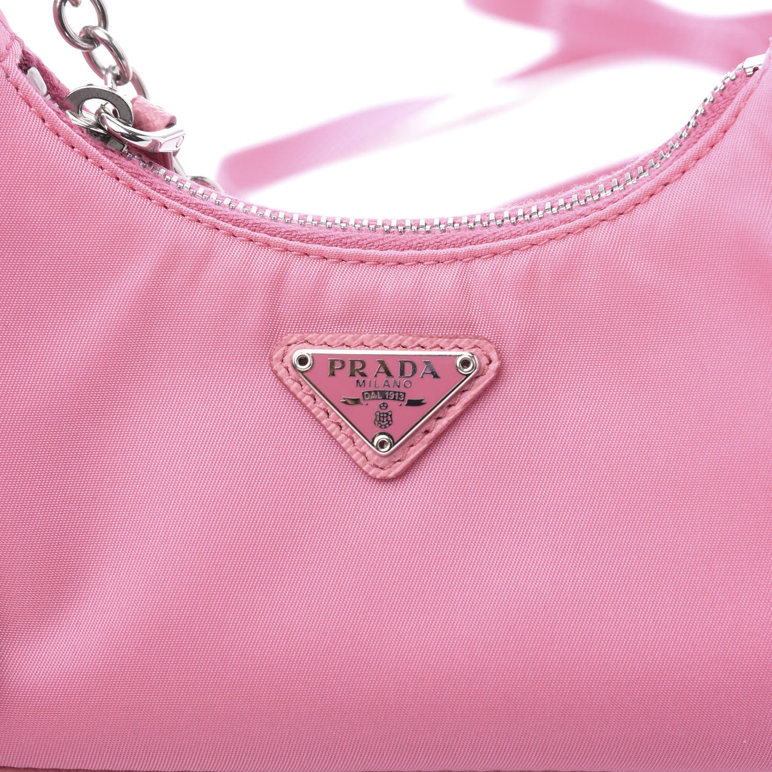 Prada Tessuto Nylon Saffiano Mini Re-Edition 2000 Shoulder Bag Begonia 9 of 10