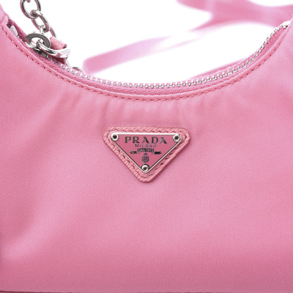 Prada Tessuto Nylon Saffiano Mini Re-Edition 2000 Shoulder Bag Begonia 9 of 10