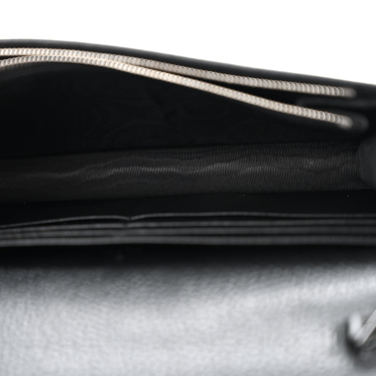 Dollar Calfskin Enamel Monochrome Mini GG Marmont Chain Wallet Black