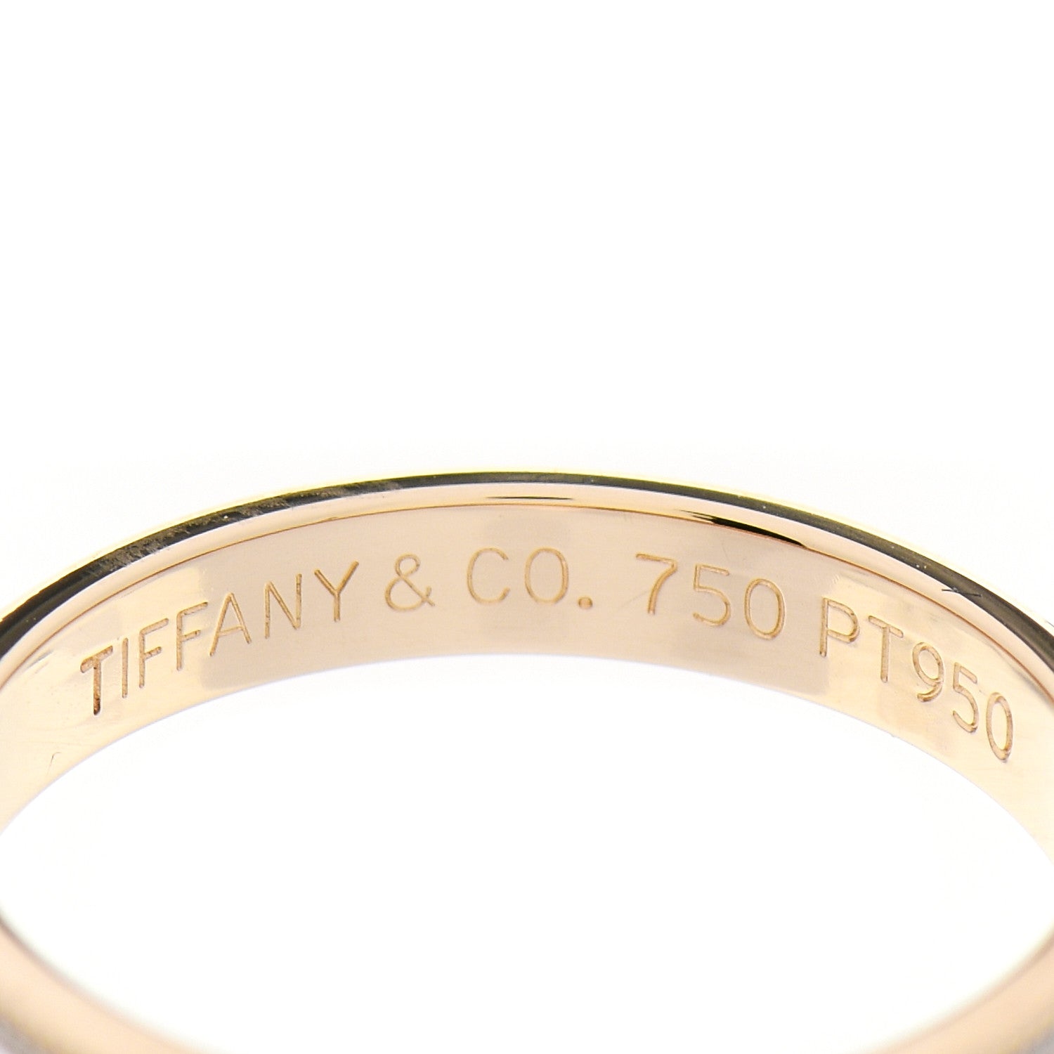 Tiffany Platinum 18K Yellow Gold 3.5mm Milgrain Wedding Band Ring 58 8.5 4 of 5