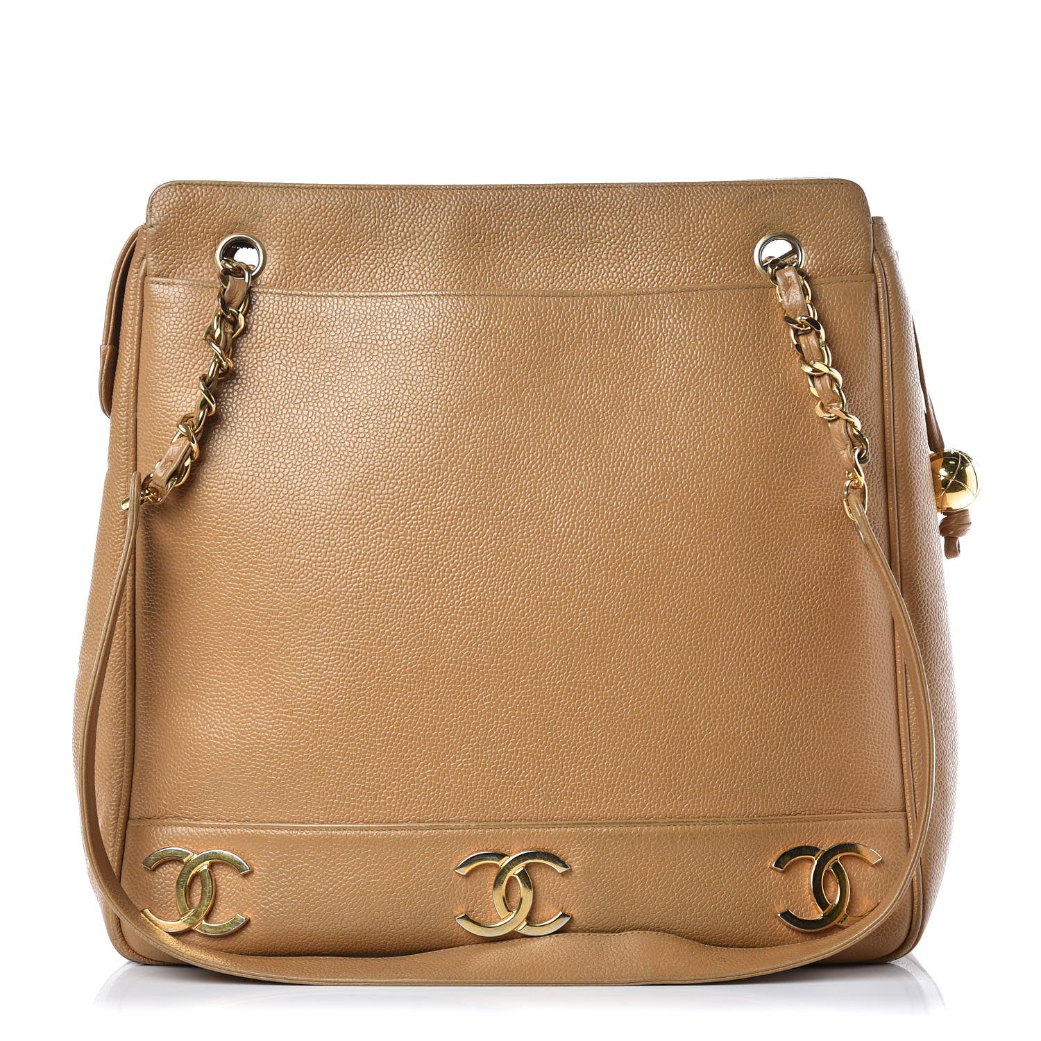 Chanel Caviar CC Shoulder Bag Beige 1 of 16