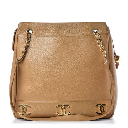 Chanel Caviar CC Shoulder Bag Beige 1 of 16