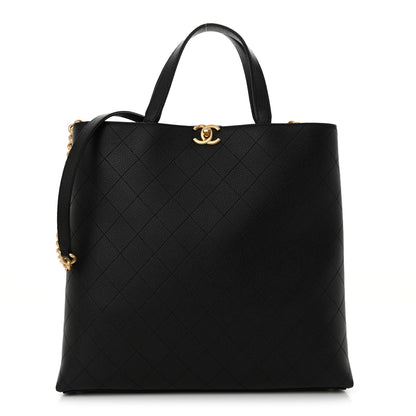 Chanel Caviar Stitched Large Shopping Tote Bag Black 1 of 11
