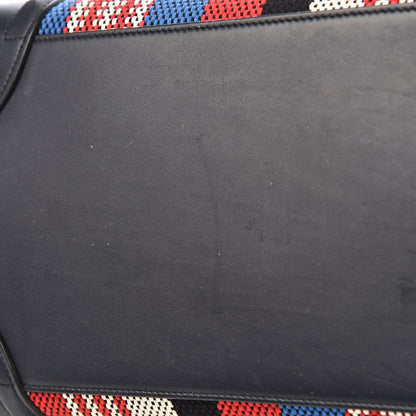 Celine Smooth Calfskin Striped Cotton Canvas Mini Luggage Navy Blue 13 of 14