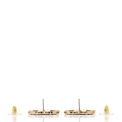 Chanel Large Strass Crystal CC Earrings Black Gold 3 of 4