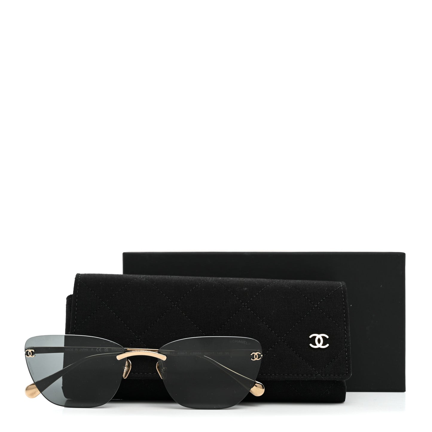 Titanium Cat Eye CC Sunglasses 4286-T Light Gold