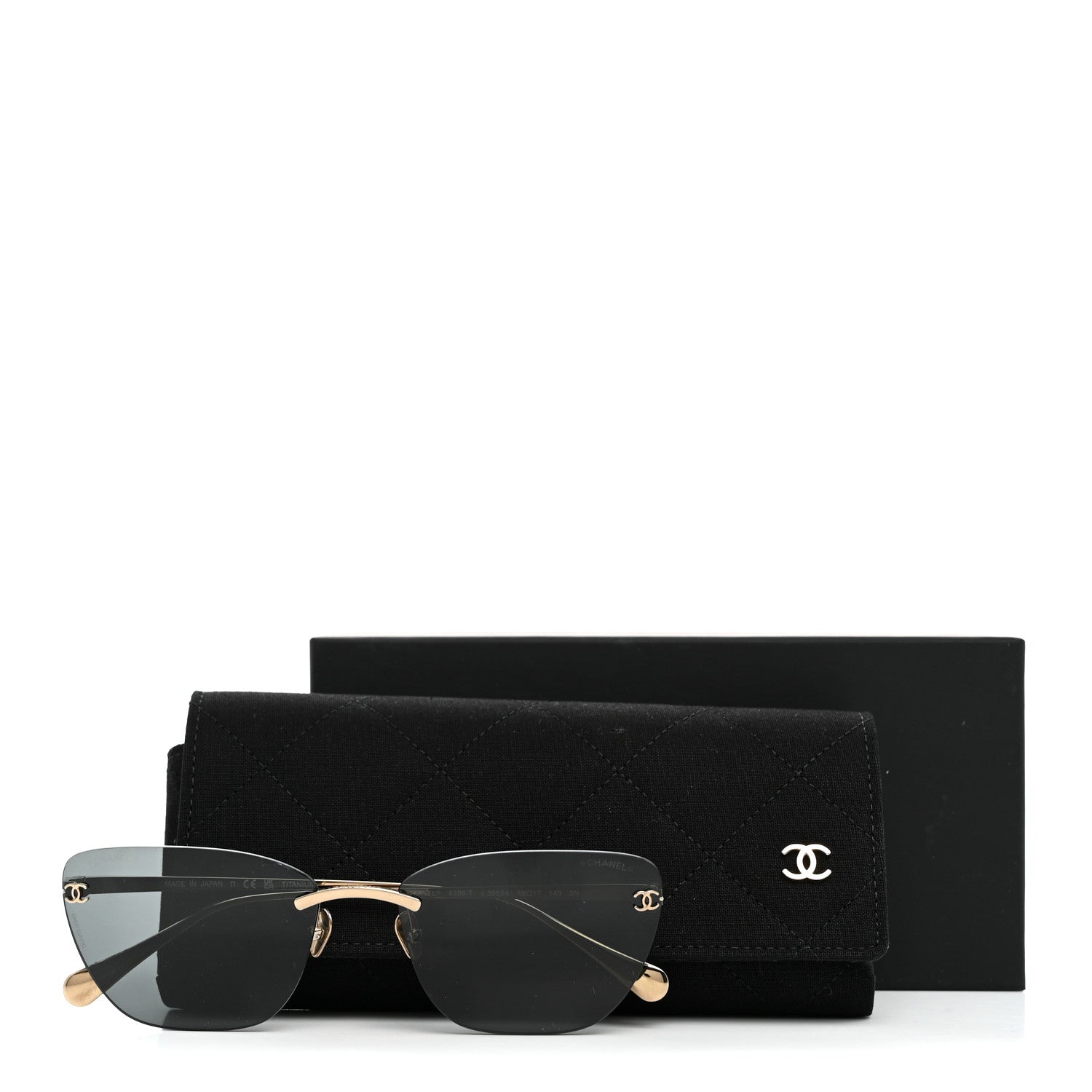 Chanel Titanium Cat Eye CC Sunglasses 4286-T Light Gold 7 of 7