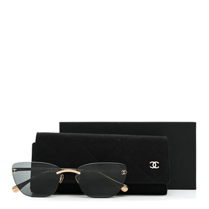 Chanel Titanium Cat Eye CC Sunglasses 4286-T Light Gold 7 of 7