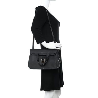 Hermes Taurillon Clemence Halzan 31 GM Black 2 of 14