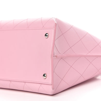Chanel Calfskin Stitch Medium Ring My Bag Shopping Tote Pink 10 of 11