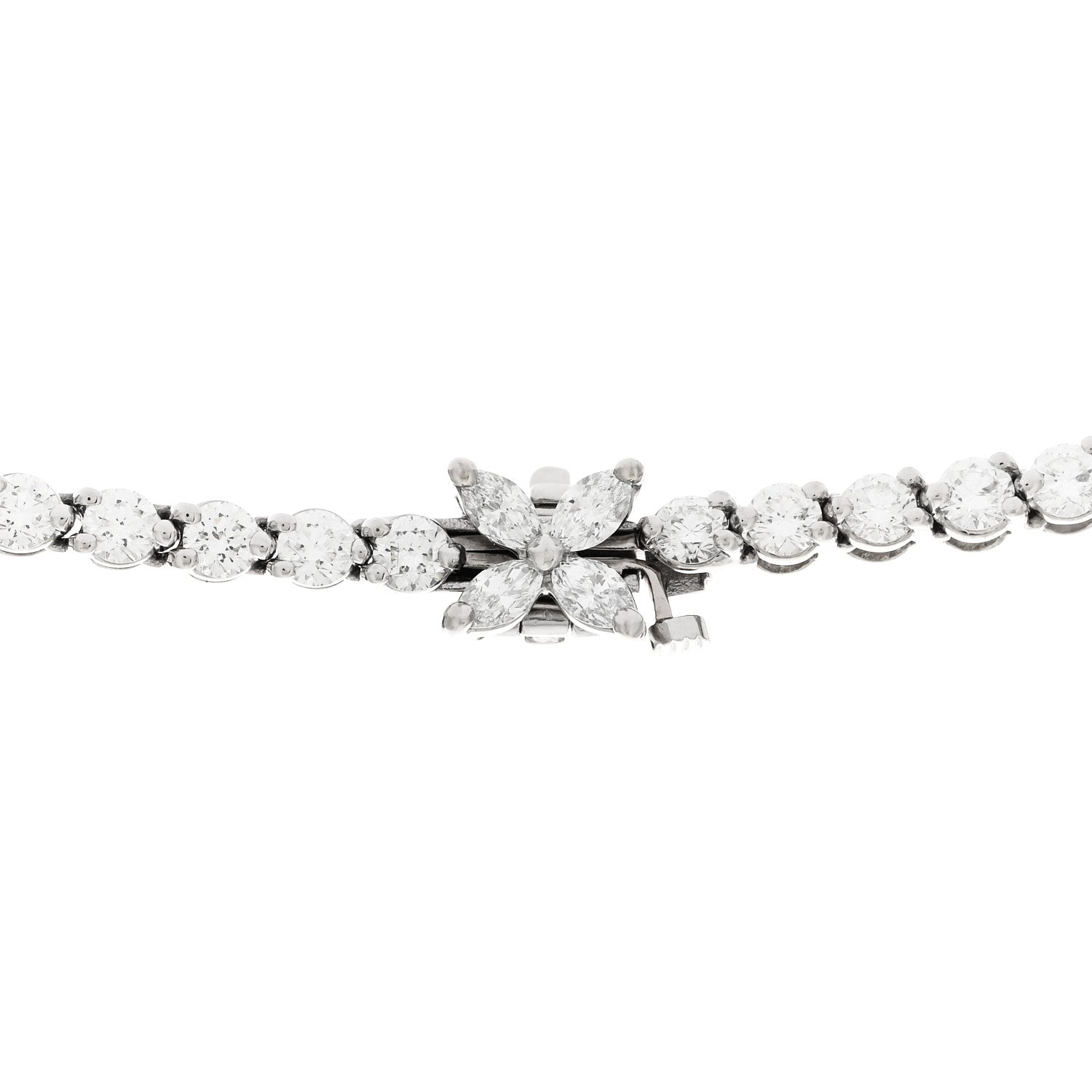 Tiffany Platinum Diamond Victoria Graduated Line Necklace 4 of 6