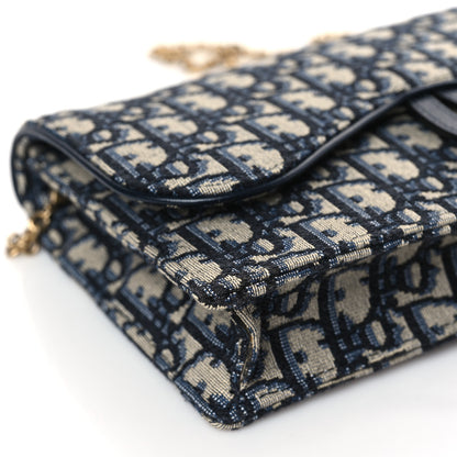 Christian Dior Oblique Saddle Chain Pouch Blue 7 of 8