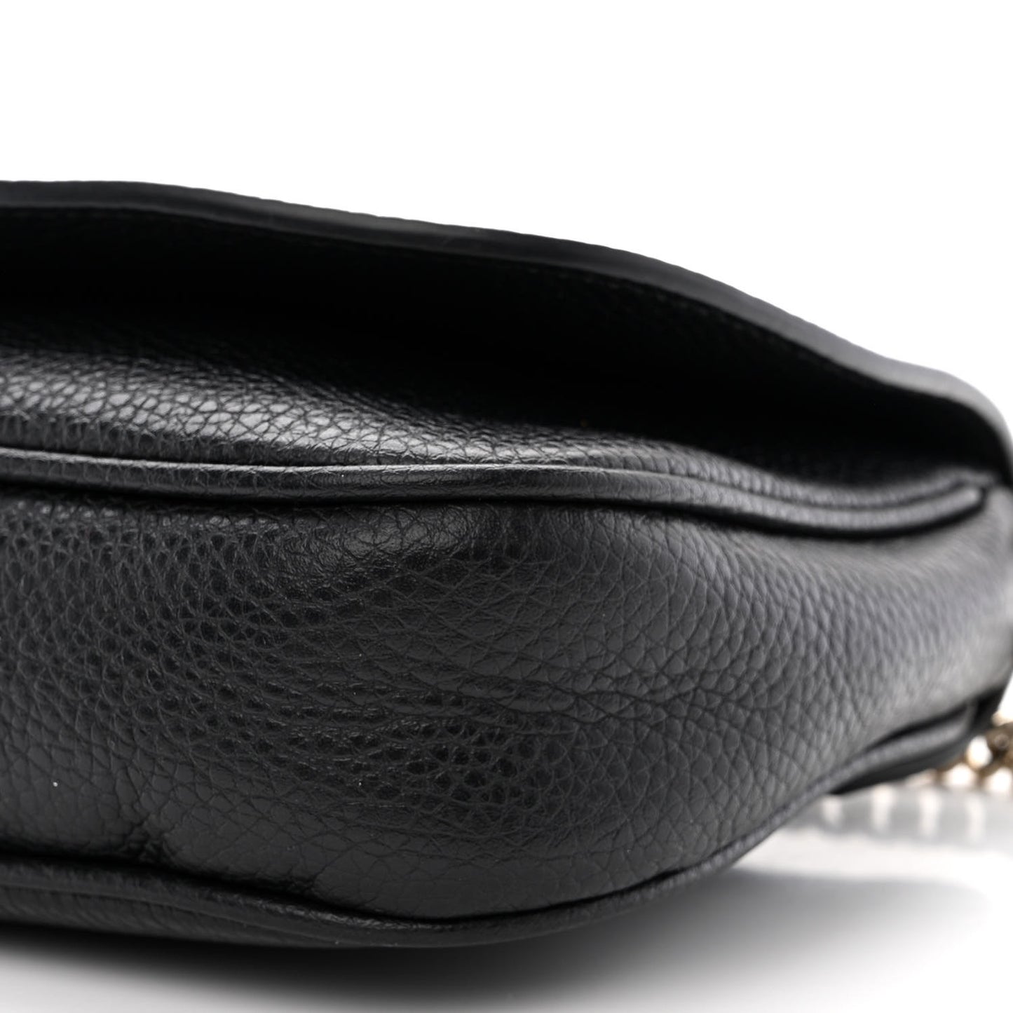 Pebbled Calfskin Medium Soho Flap Crossbody Black