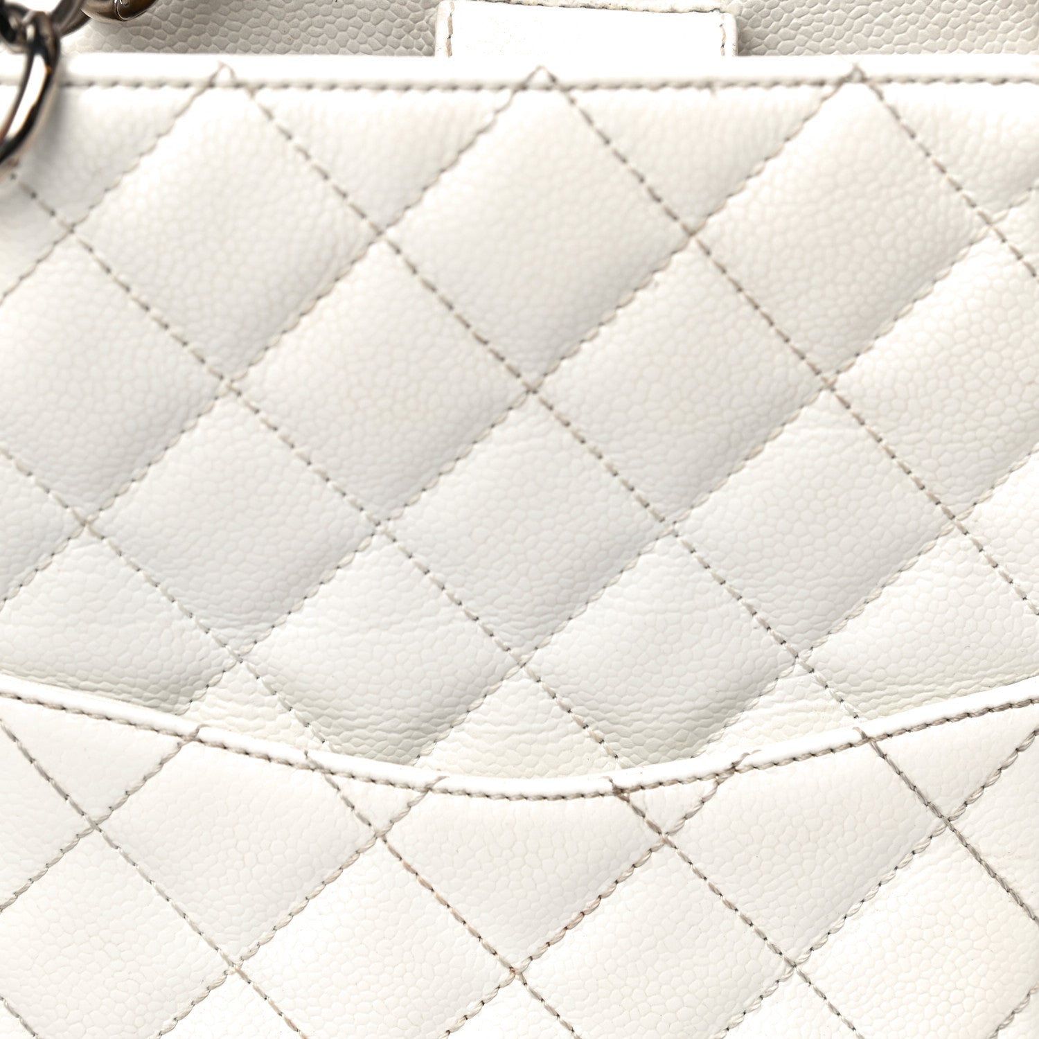 Chanel Caviar Quilted Petit Shopping Tote PST White 32 of 38