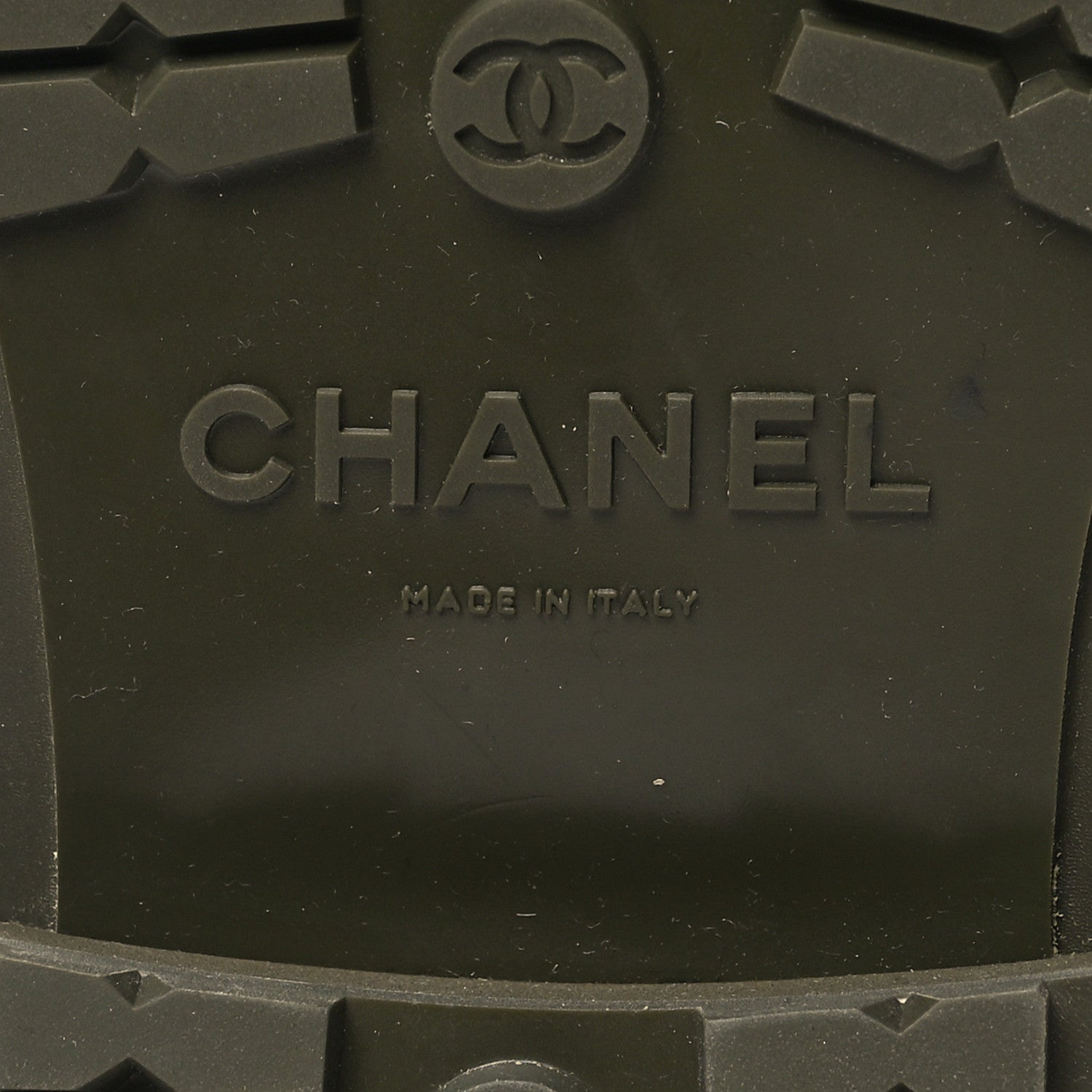 Chanel Calfskin Knit Lace Up Combat Boots 38 Green 6 of 6