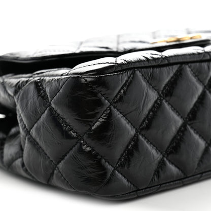 Chanel Shiny Crumpled Calfskin Quilted Wavy CC Hobo Black 9 of 11
