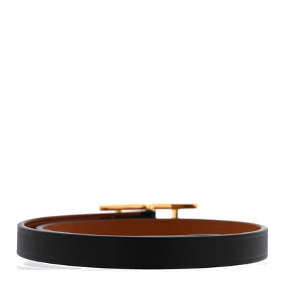 Hermes Chamonix Tadelakt Behapi Double Tour Reversible Bracelet T1 Black Fauve 3 of 5
