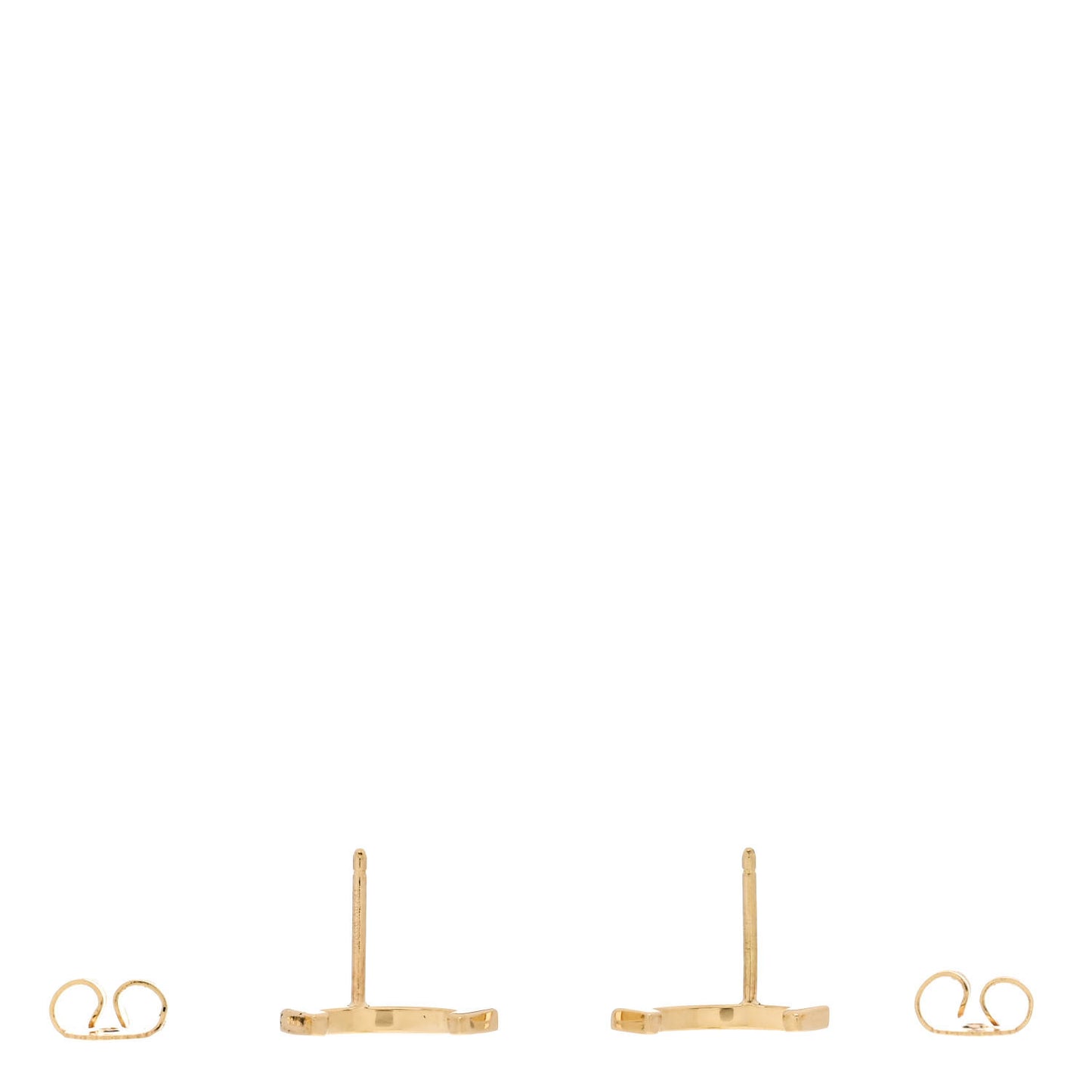 18K Yellow Gold T Smile Stud Earrings