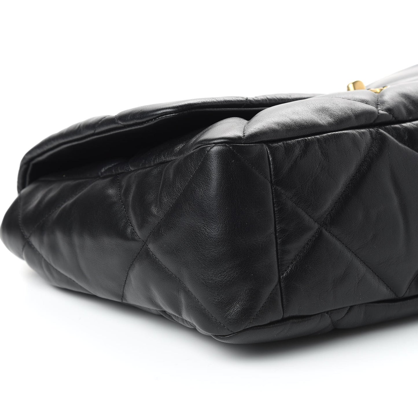 Goatskin Quilted Maxi 19 Flap Black