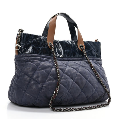 Chanel Iridescent Calfskin Small In the Mix Tote Navy 2 of 10