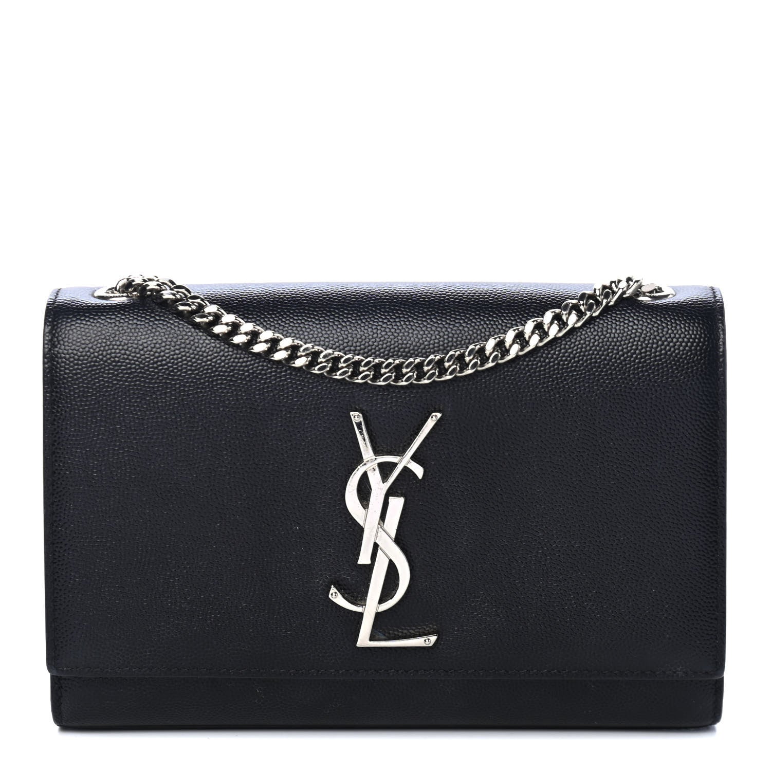 Saint Laurent Grain De Poudre Small Monogram Kate Satchel Black 1 of 4