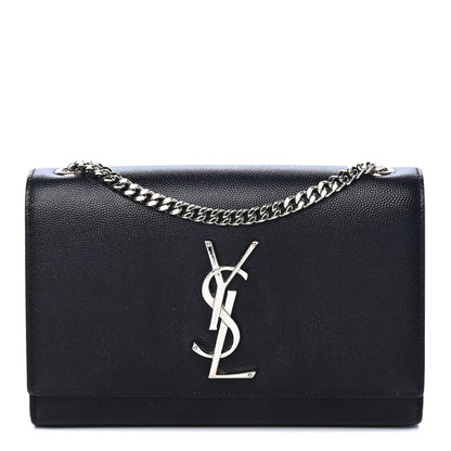 Saint Laurent Grain De Poudre Small Monogram Kate Satchel Black 1 of 4