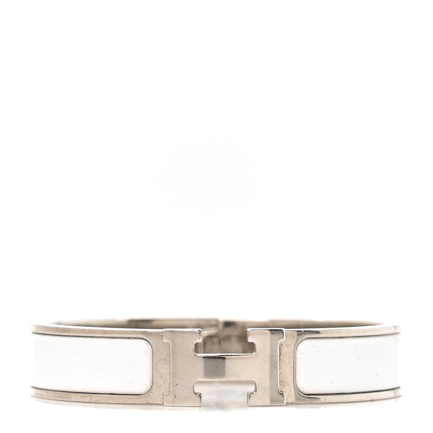 Enamel Narrow Clic Clac H Bracelet PM White